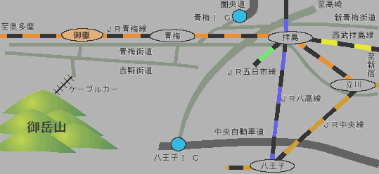 御岳山　車でのアクセス